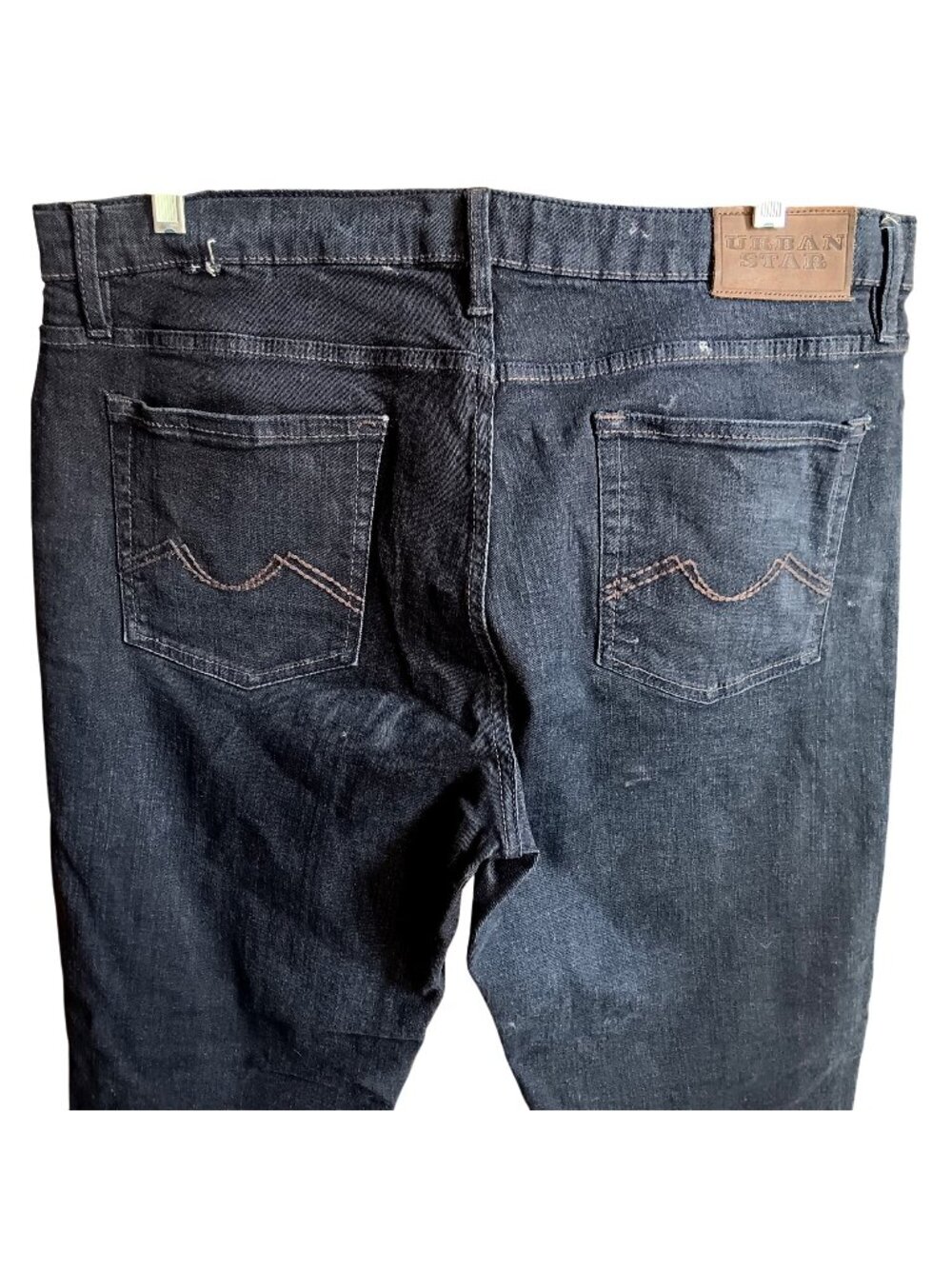 Mens Denim Jeans 38x32 Urban Star Dark Wash Cotton Spandex Stretch Straight Leg